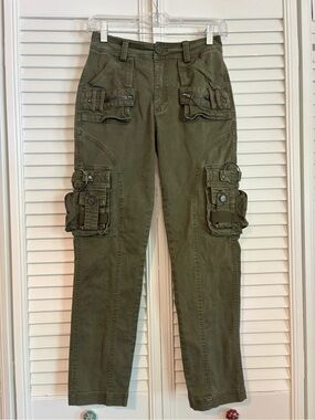 Vintage Free Knight Y2K Japanese Streetwear Cargo Pants Olive Green Military
